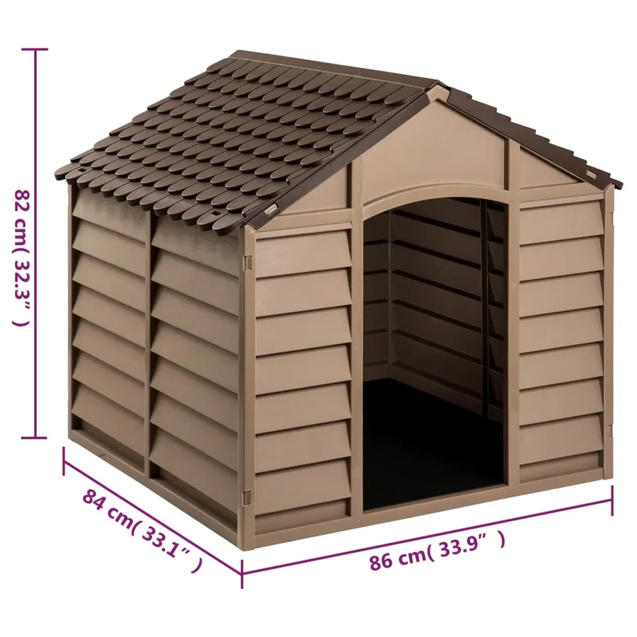 Niche pour chien Marron 86x84x82 cm Polypropylène - 8