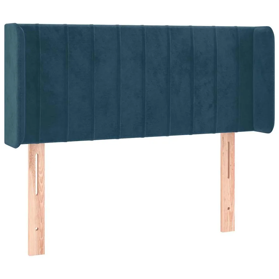 Tête de lit avec oreilles Bleu foncé 103x16x78/88 cm Velours - 2