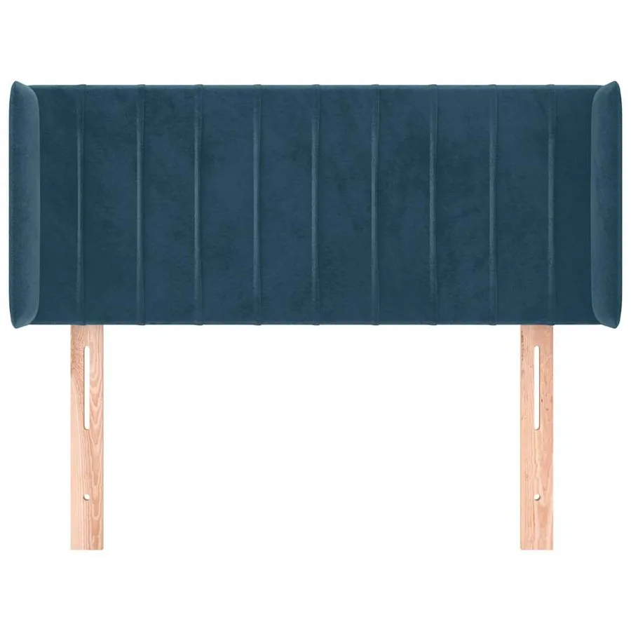Tête de lit avec oreilles Bleu foncé 103x16x78/88 cm Velours - 3