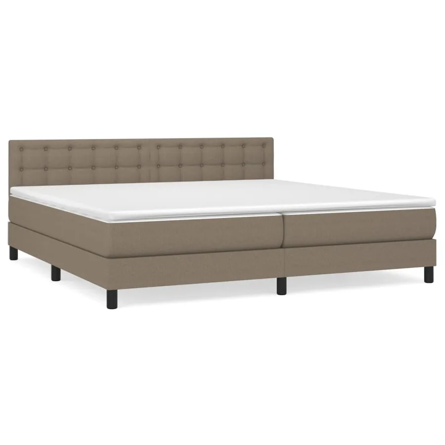 Sommier à lattes de lit avec matelas Taupe 200x200 cm Tissu - 2