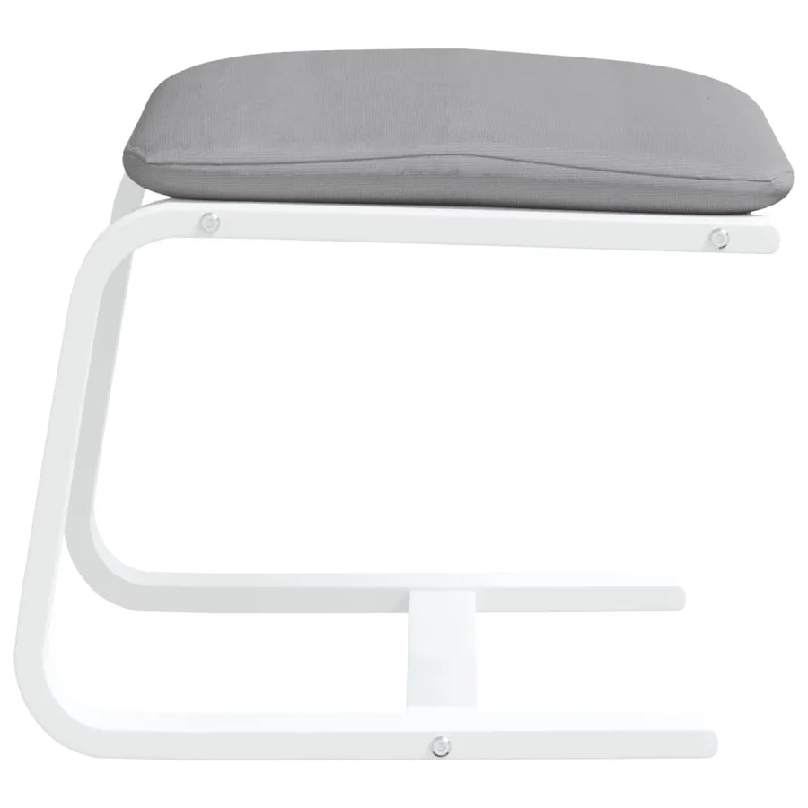 Repose-pied Gris clair 51x41x40 cm Tissu - 5