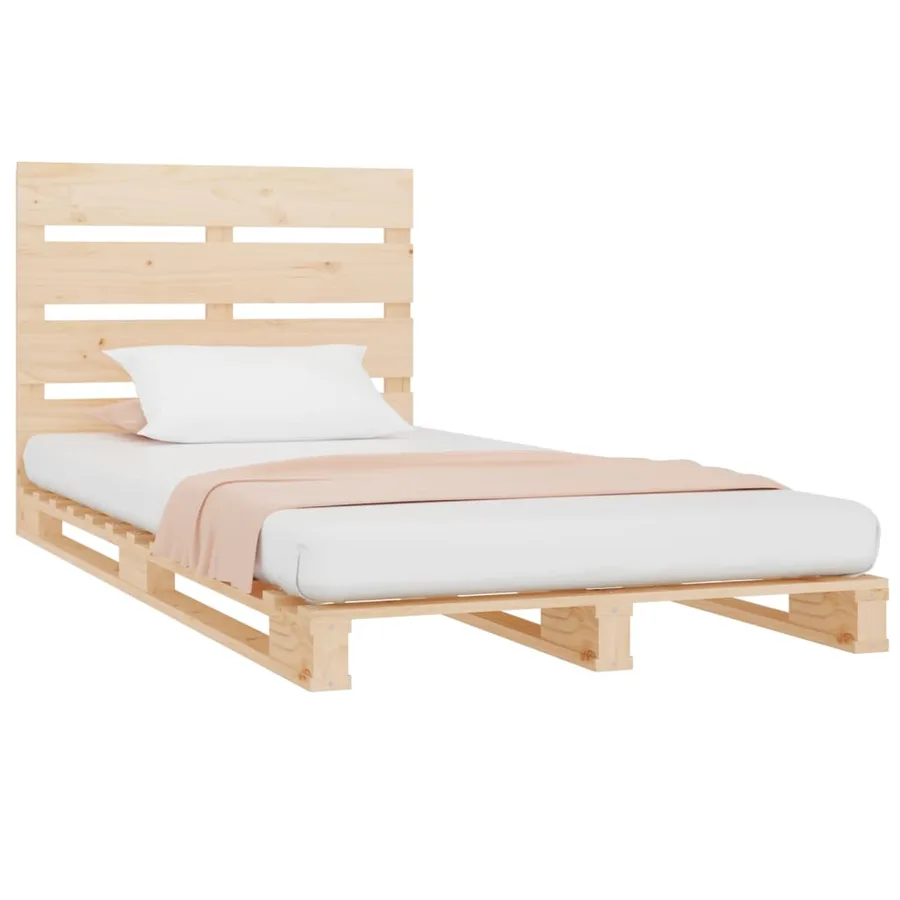 Cadre de lit 90x190 cm Bois de pin massif Simple - 4