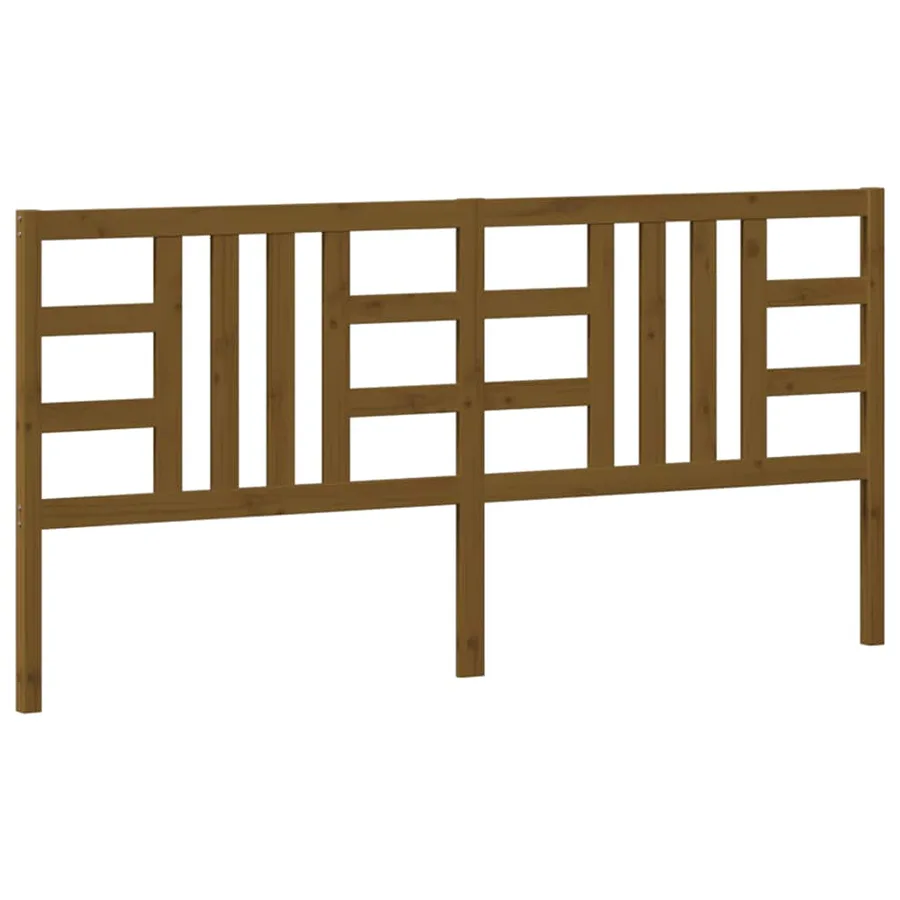 Tête de lit Marron miel 206x4x100 cm Bois massif de pin - 2