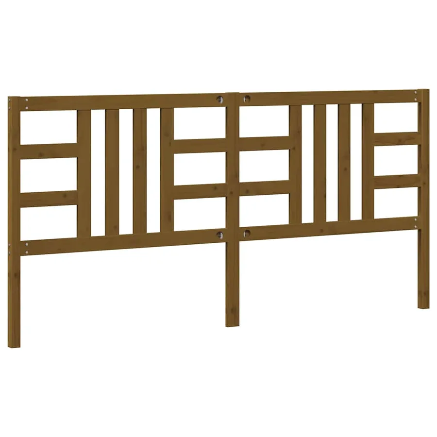 Tête de lit Marron miel 206x4x100 cm Bois massif de pin - 6