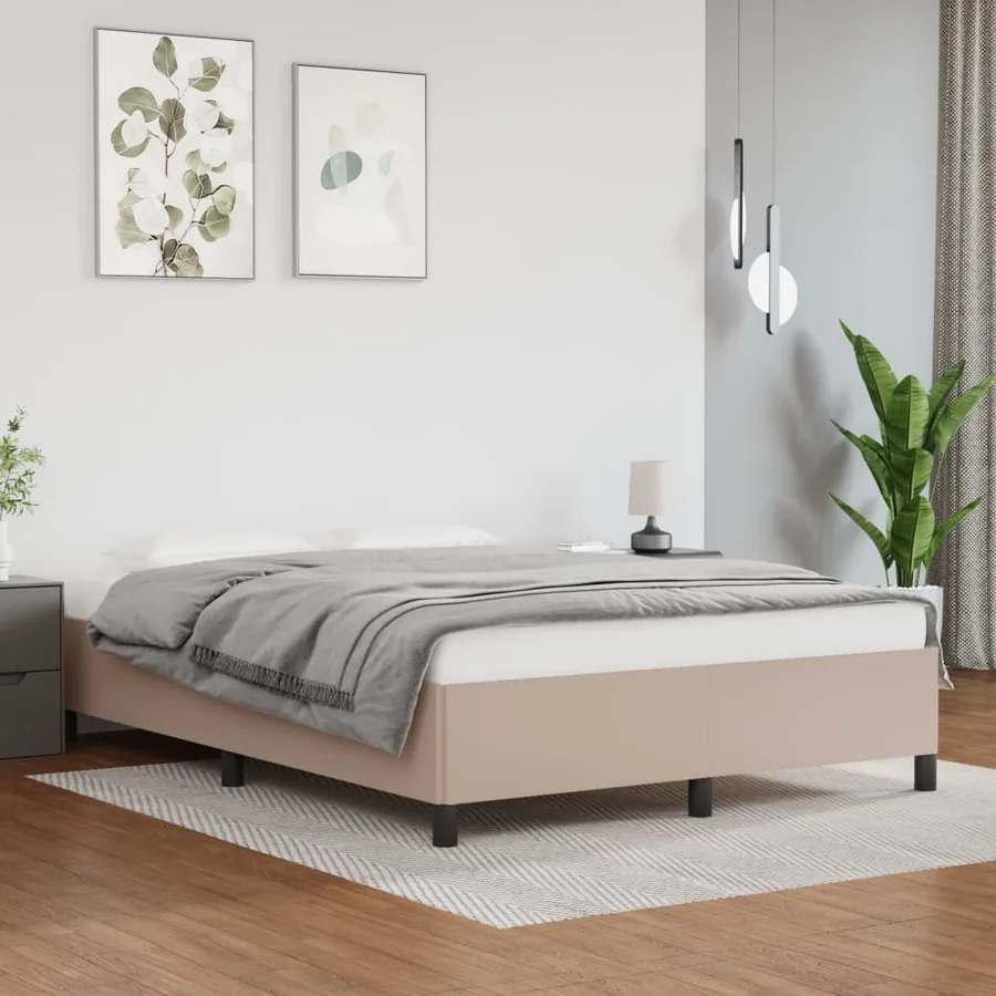 Cadre de lit sans matelas cappuccino 140x190 cm similicuir