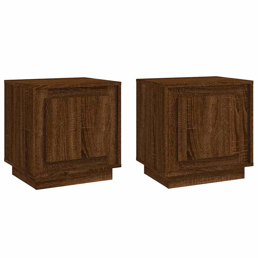 Tables de chevet 2pcs chêne marron 44x35x45cm bois d'ingénierie - 2