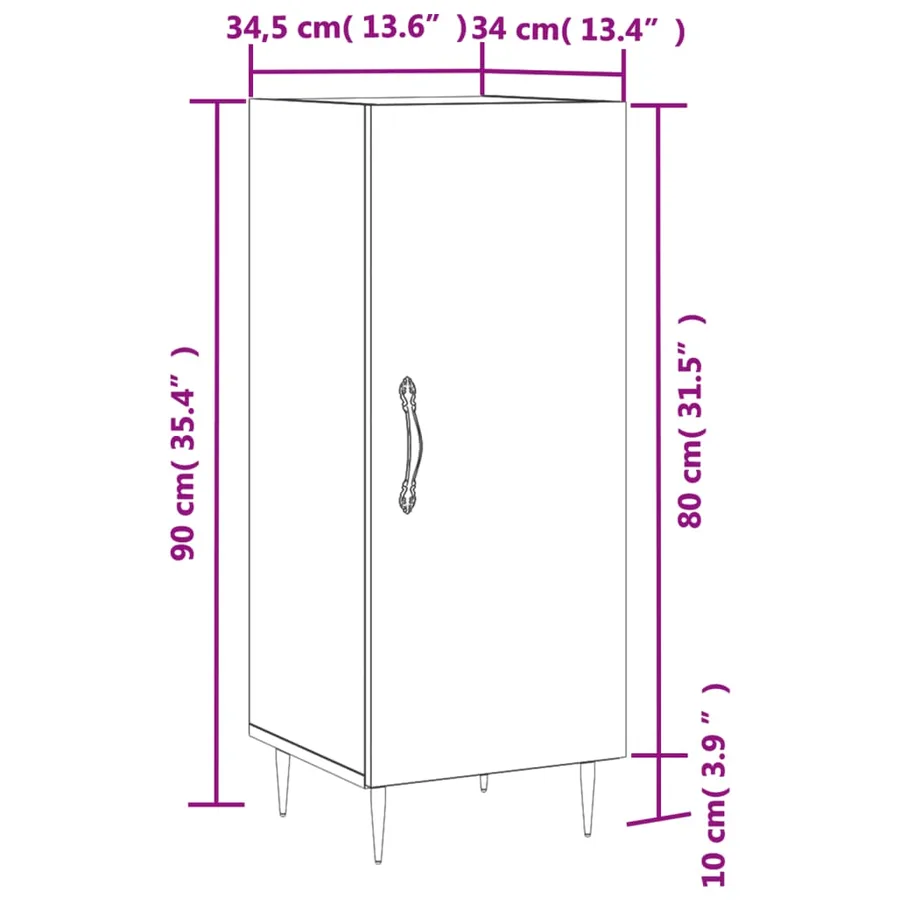 Buffet Chêne sonoma 34,5x34x90 cm Bois d'ingénierie - 13