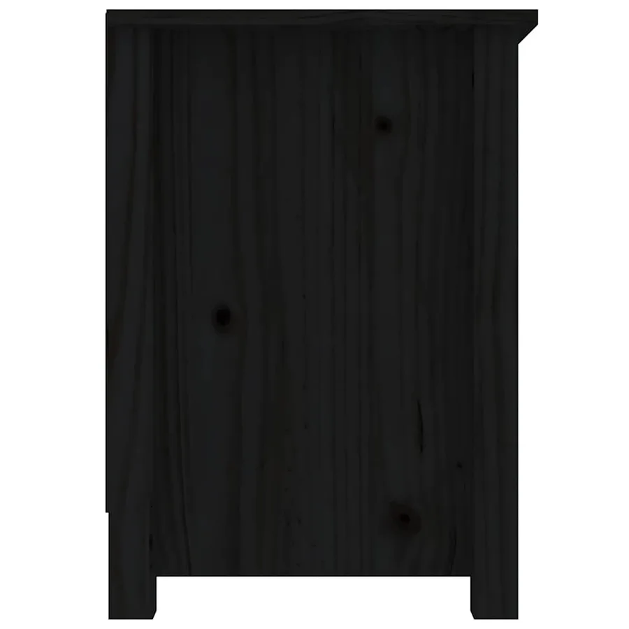 Meuble TV Noir 103x36,5x52 cm Bois de pin massif - 5