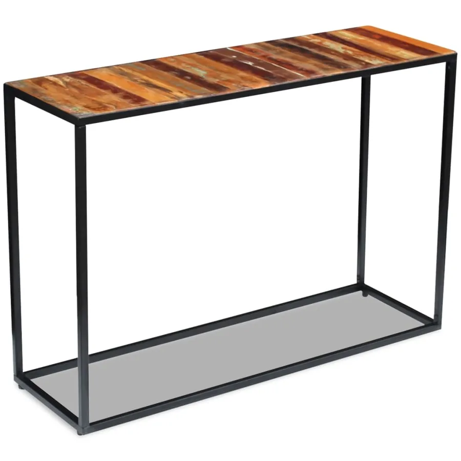 Table console Bois de récupération massif 110x35x76 cm - 5