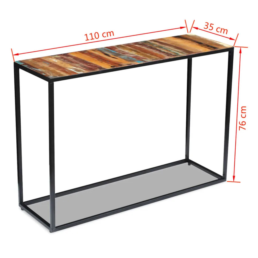 Table console Bois de récupération massif 110x35x76 cm - 8
