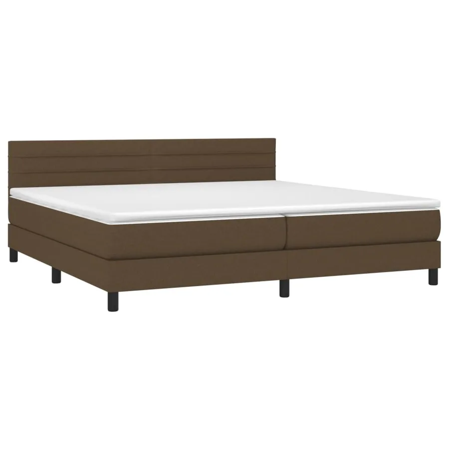 Sommier à lattes de lit matelas et LED Marron foncé 200x200 cm - 3