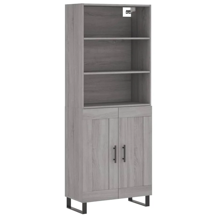 Buffet haut Sonoma gris 69,5x34x180 cm Bois d'ingénierie - 2