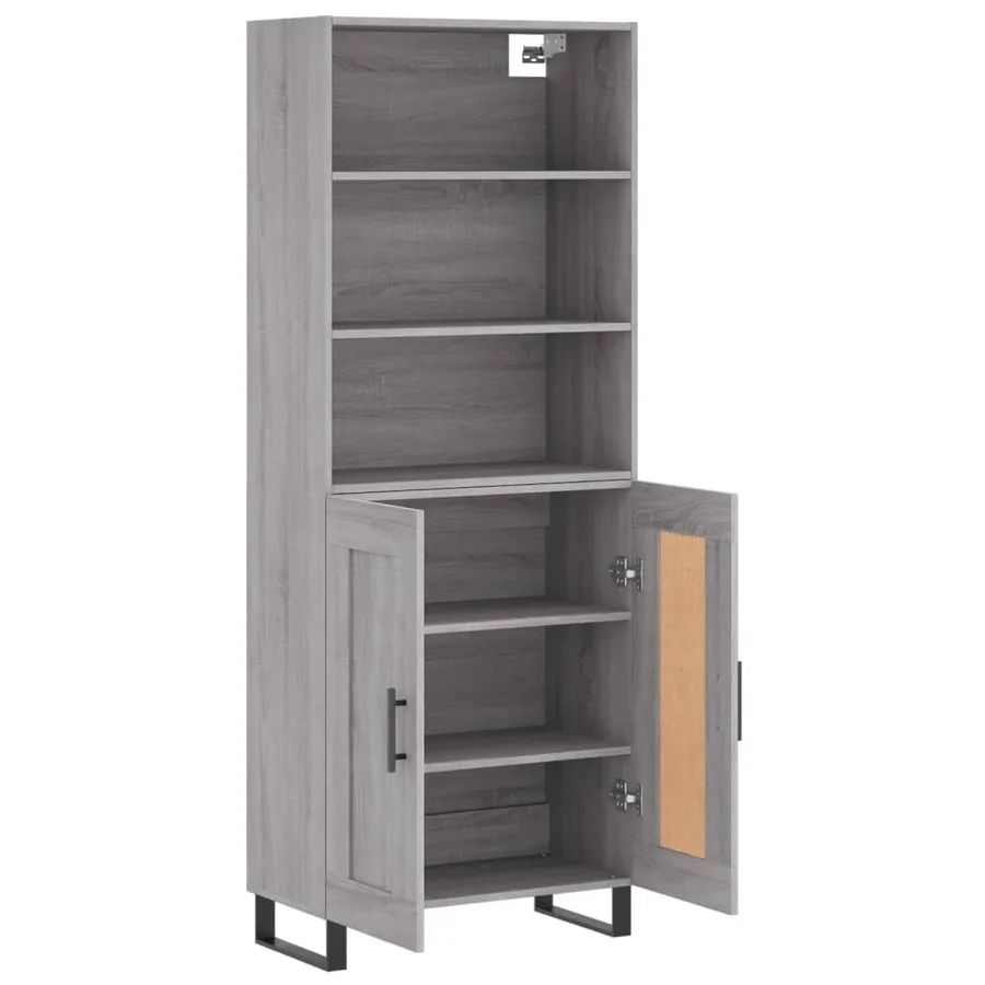 Buffet haut Sonoma gris 69,5x34x180 cm Bois d'ingénierie - 4