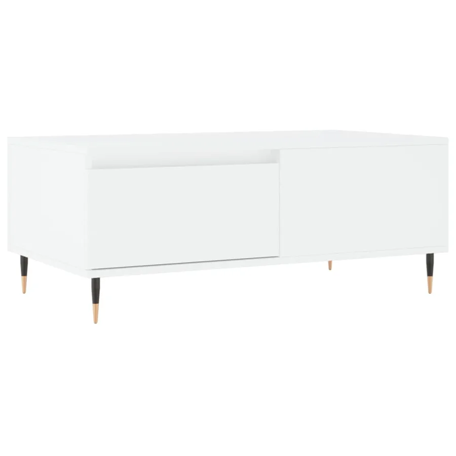 Table basse Blanc 90x50x36,5 cm Bois d'ingénierie - 2