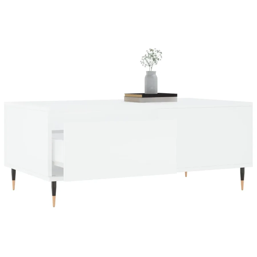 Table basse Blanc 90x50x36,5 cm Bois d'ingénierie - 3