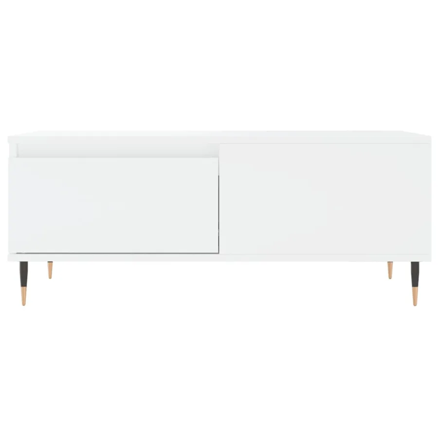 Table basse Blanc 90x50x36,5 cm Bois d'ingénierie - 5
