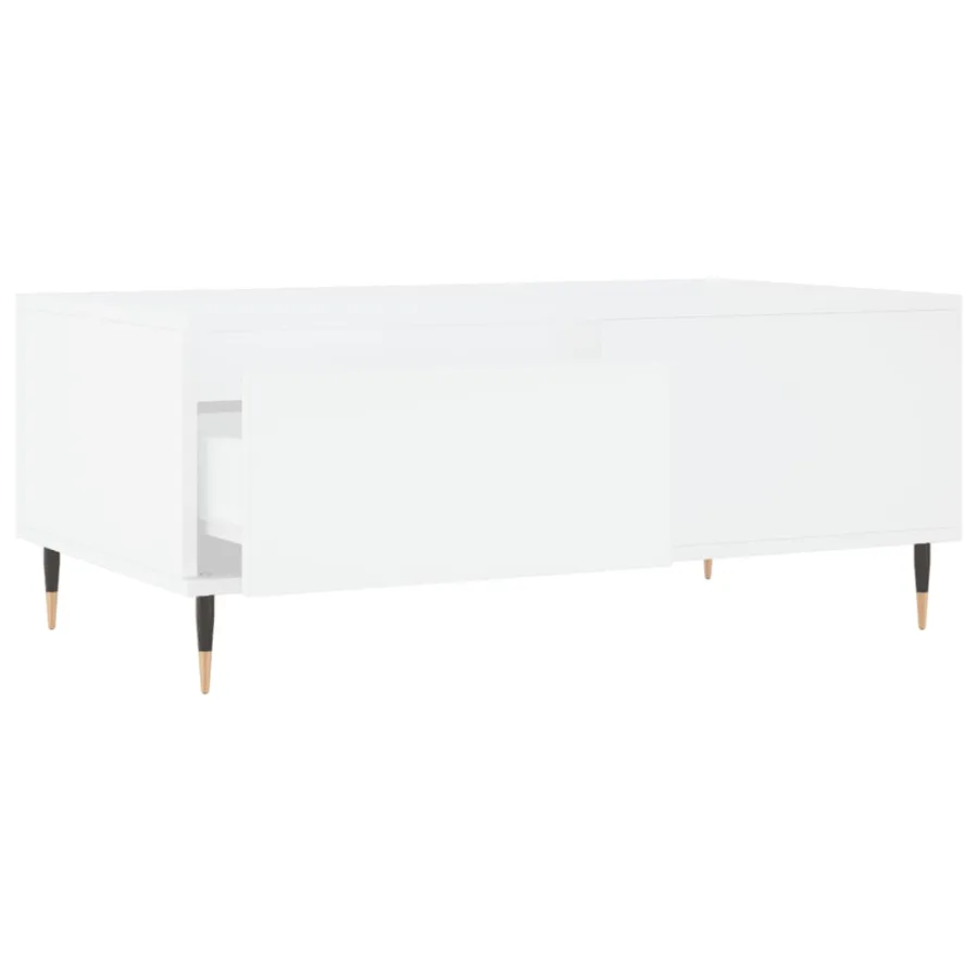 Table basse Blanc 90x50x36,5 cm Bois d'ingénierie - 6