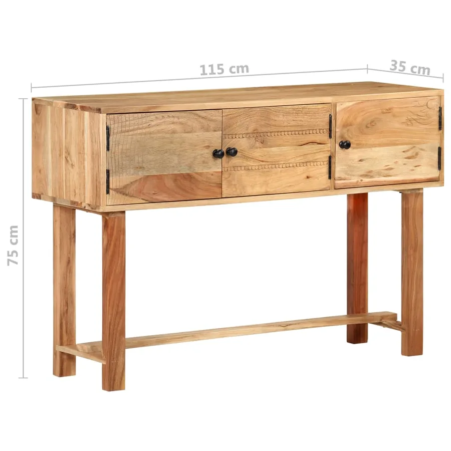 Buffet 115x35x75 cm Bois d'acacia massif - 7