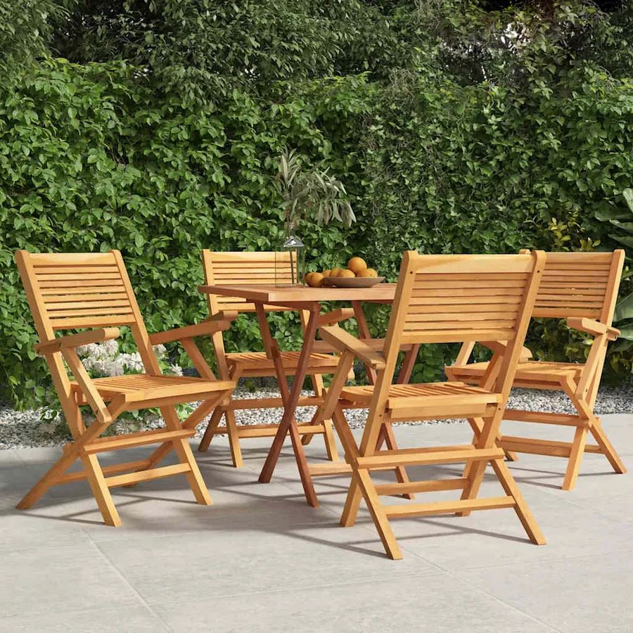 Chaises de jardin pliantes lot de 4 55x62x90cm bois massif teck