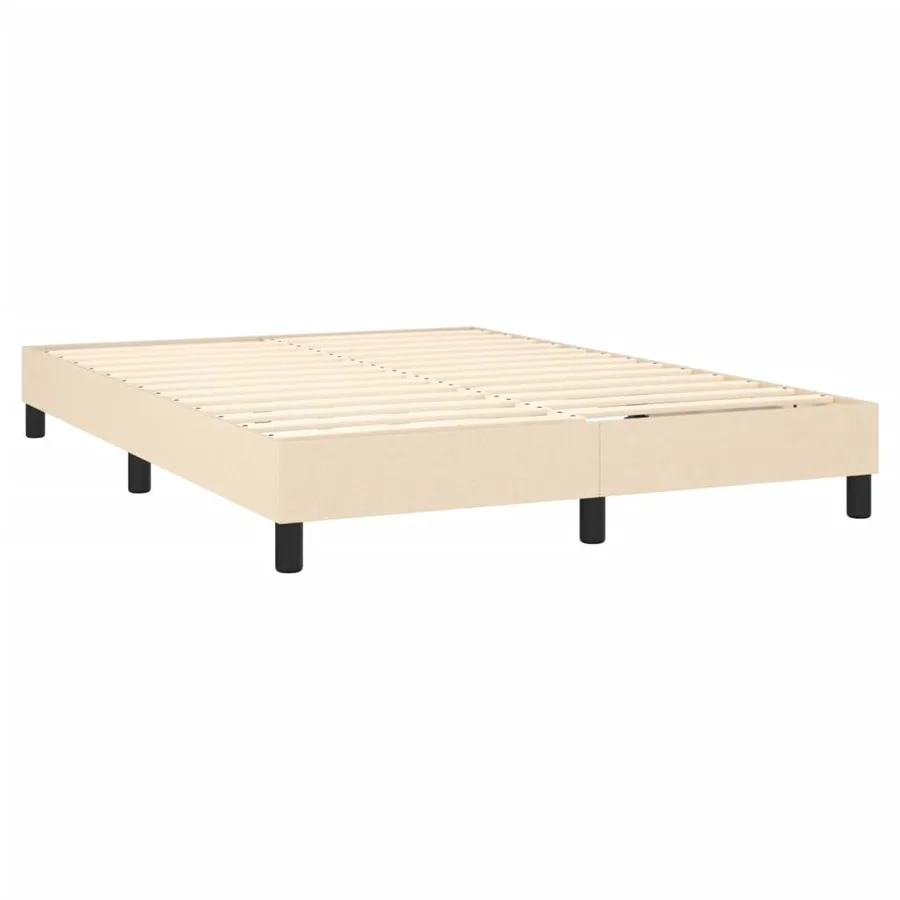 Sommier à lattes de lit avec matelas Crème 140x190 cm Tissu - 4