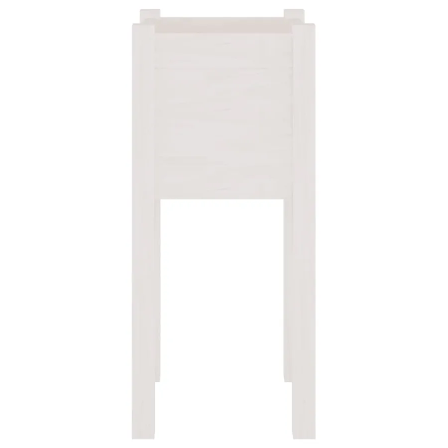 Jardinières d'extérieur 2 pcs Blanc 31x31x70 cm Bois de pin - 5