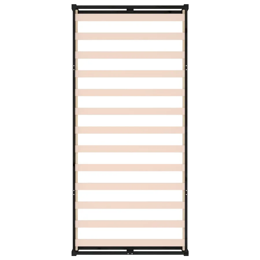 Cadre de lit sans matelas noir 75x190 cm bois massif - 7