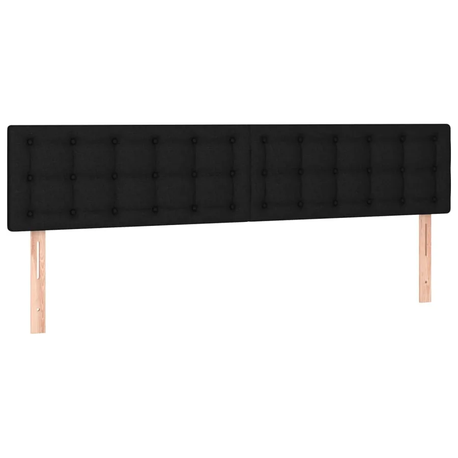 Sommier à lattes de lit avec matelas Noir 200x200 cm Tissu - 6