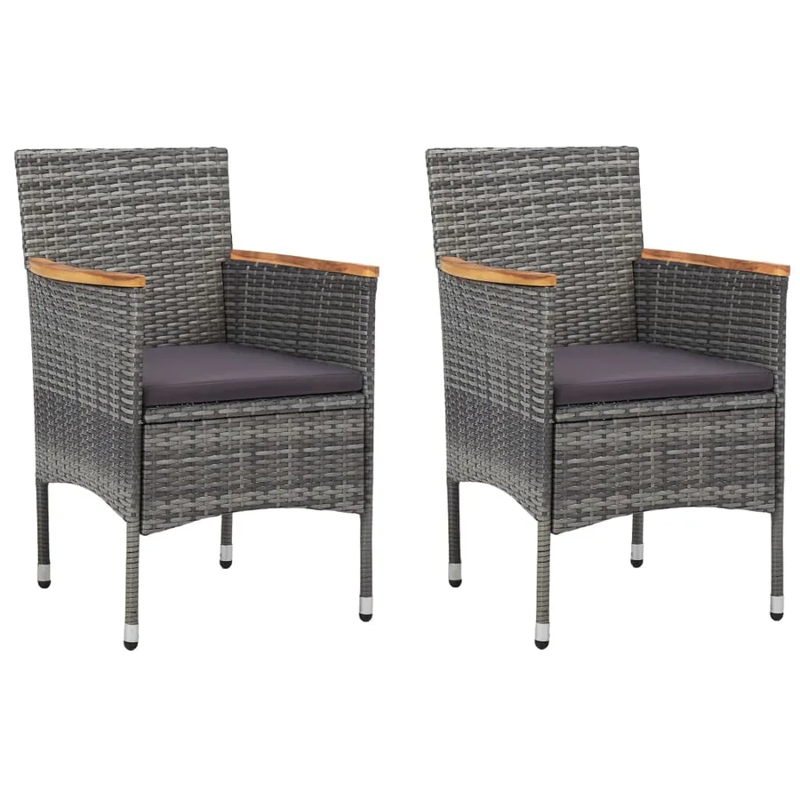 Ensemble à manger de jardin 3 pcs Gris - 5