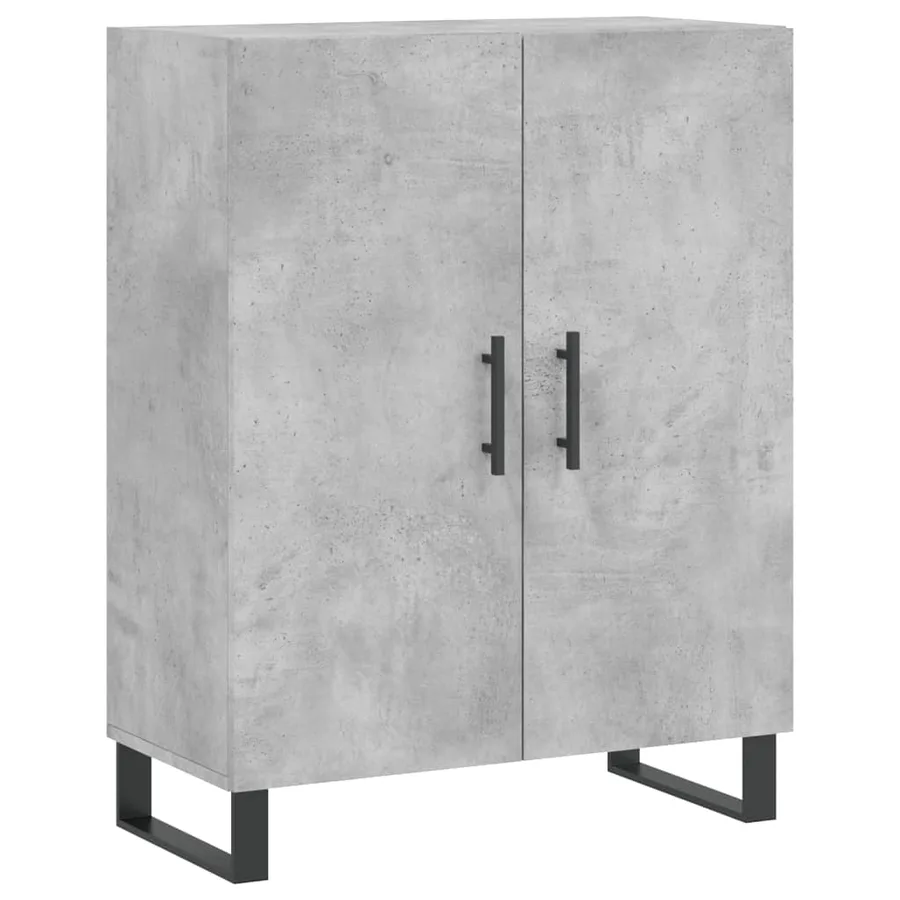 Buffet haut Gris béton 69,5x34x180 cm Bois d'ingénierie - 7