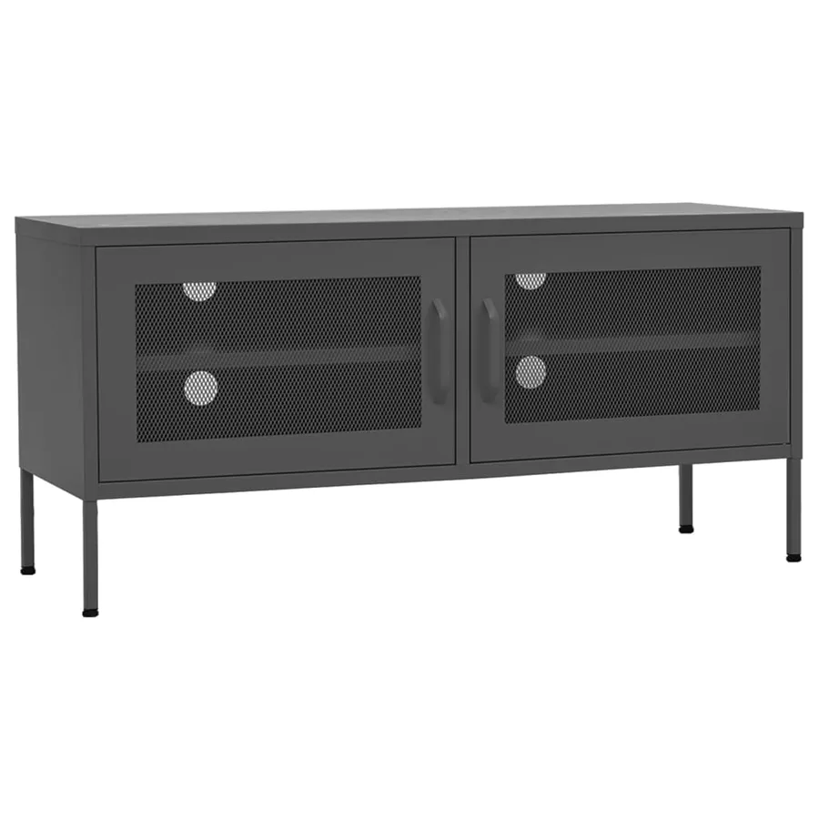 Meuble TV Anthracite 105x35x50 cm Acier - 2