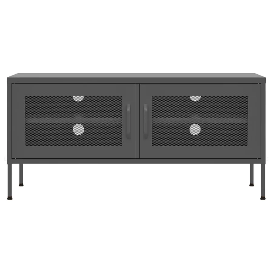 Meuble TV Anthracite 105x35x50 cm Acier - 3