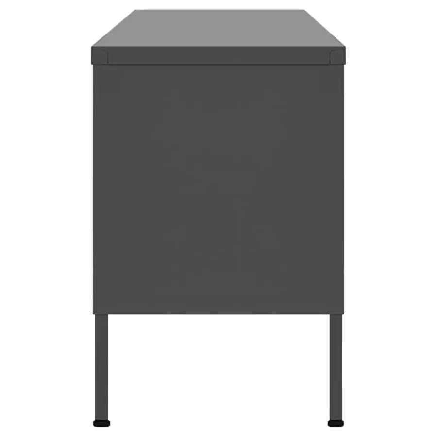 Meuble TV Anthracite 105x35x50 cm Acier - 4
