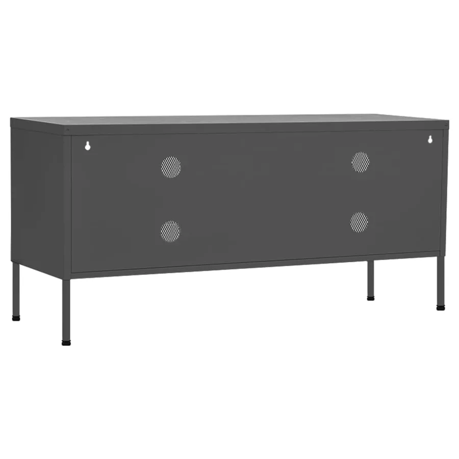 Meuble TV Anthracite 105x35x50 cm Acier - 5