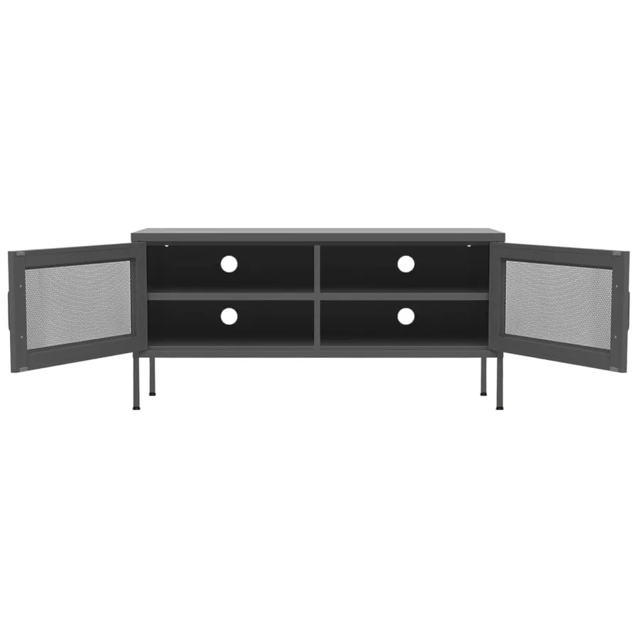 Meuble TV Anthracite 105x35x50 cm Acier - 6