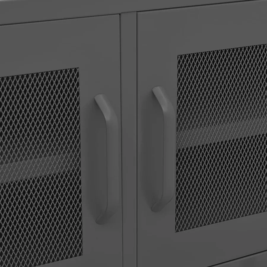 Meuble TV Anthracite 105x35x50 cm Acier - 8