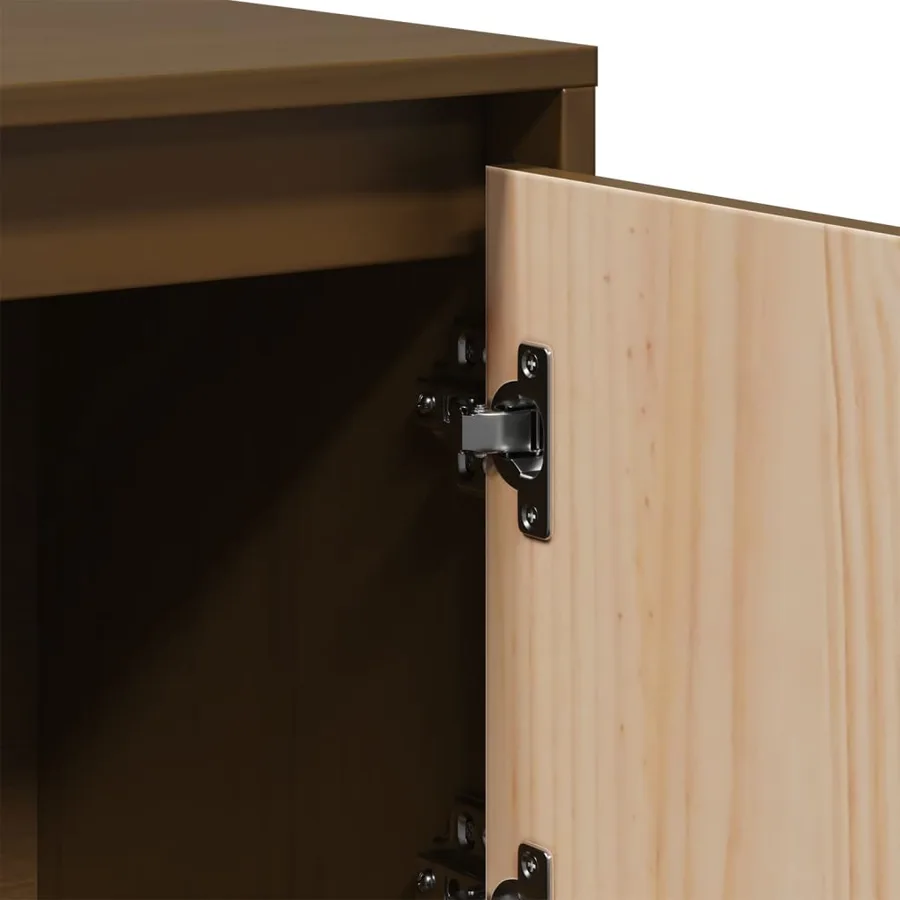 Buffet Marron miel 110,5x35x117 cm Bois massif de pin - 11