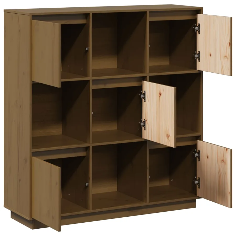 Buffet Marron miel 110,5x35x117 cm Bois massif de pin - 7