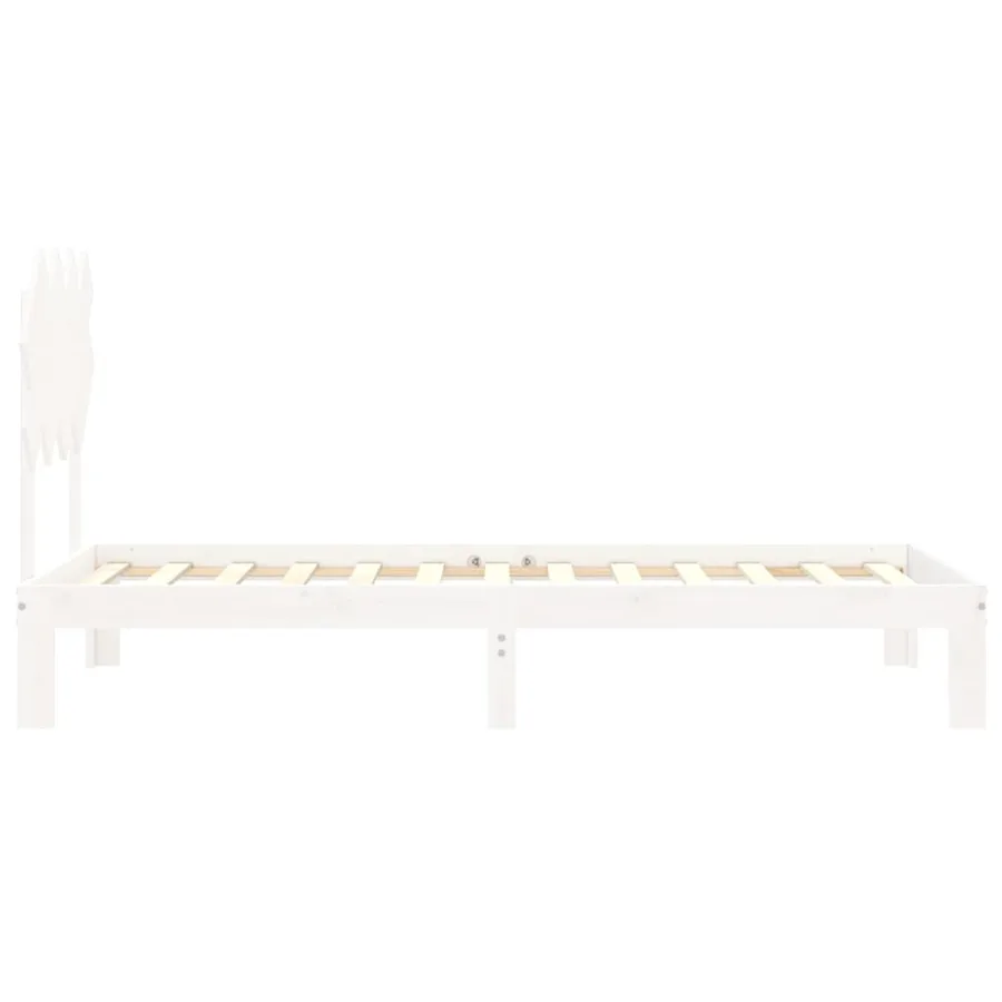 Cadre de lit sans matelas blanc 90x200 cm bois de pin massif - 7