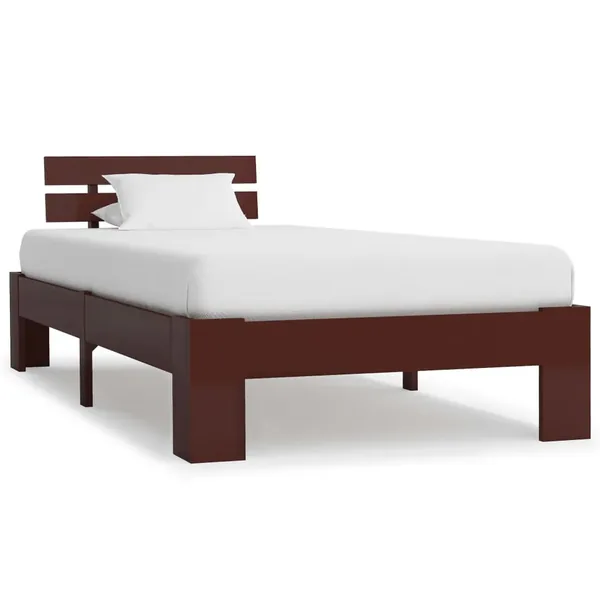 Cadre de lit sans matelas marron foncé bois pin massif 90x200cm