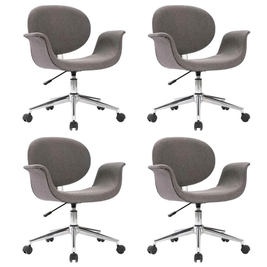 Chaises pivotantes à manger lot de 4 gris tissu - 2