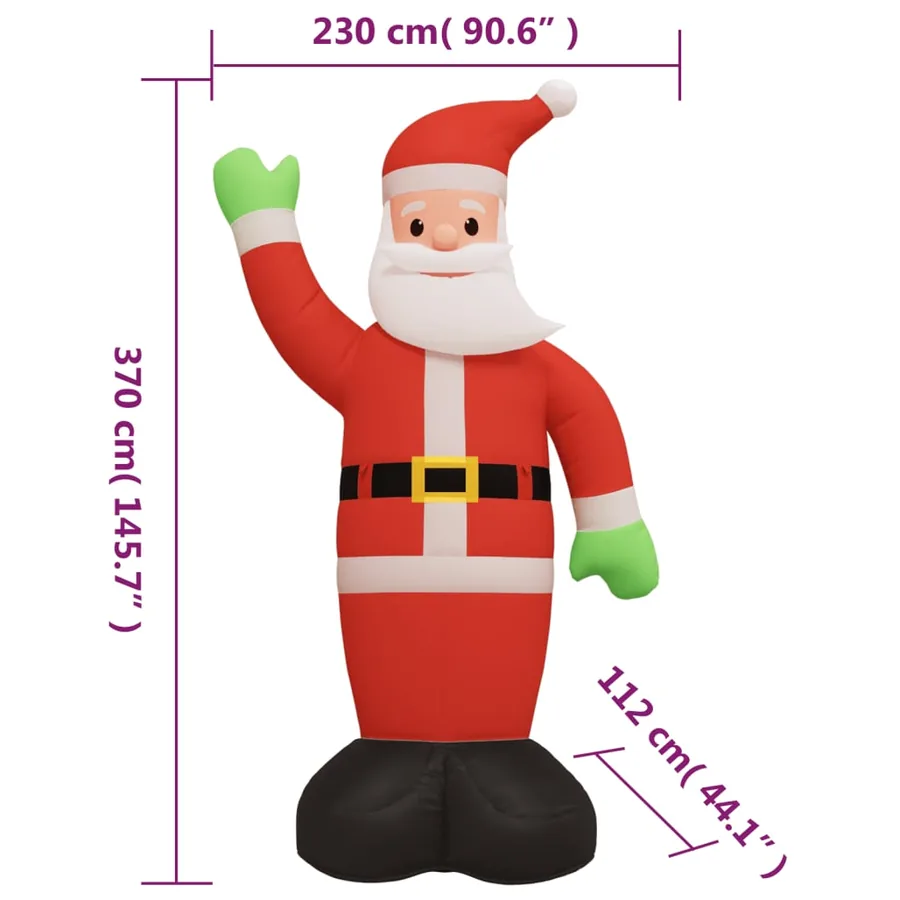 Père Noël gonflable avec LED 370 cm - 12