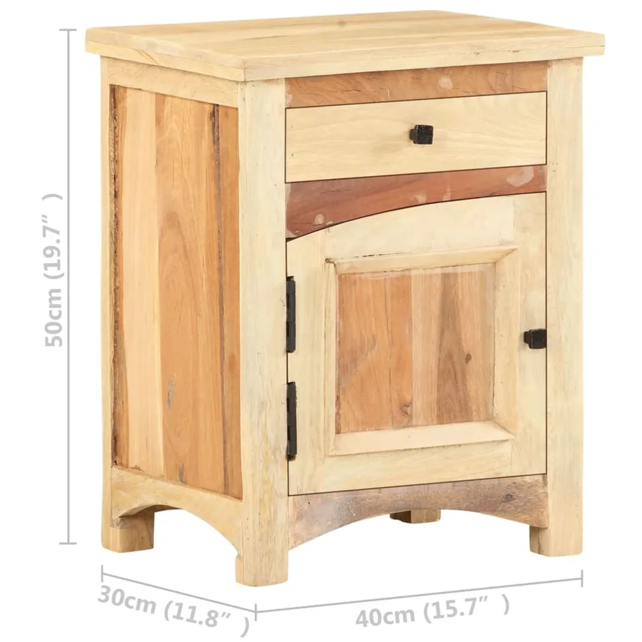 Table de chevet 40 x 30 x 50 cm Bois de récupération massif - 9