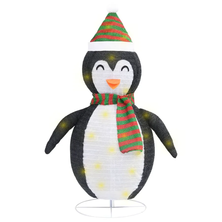 Décoration de Noël pingouin à LED Tissu de luxe 90 cm - 2
