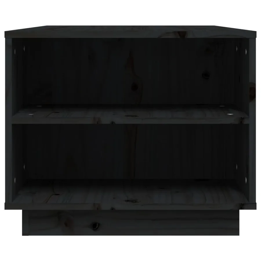 Table basse Noir 90x49x40,5 cm Bois massif de pin - 6