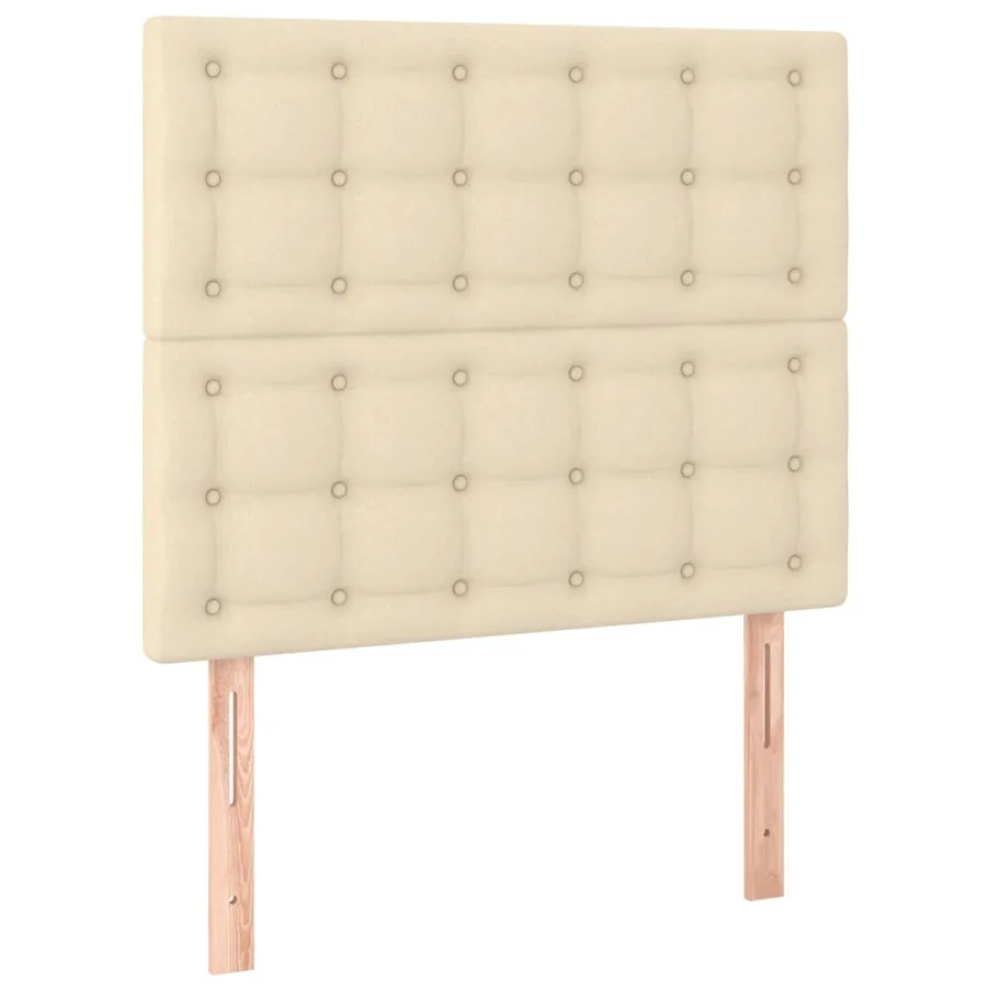 Sommier à lattes de lit avec matelas Crème 90x200 cm Tissu - 6