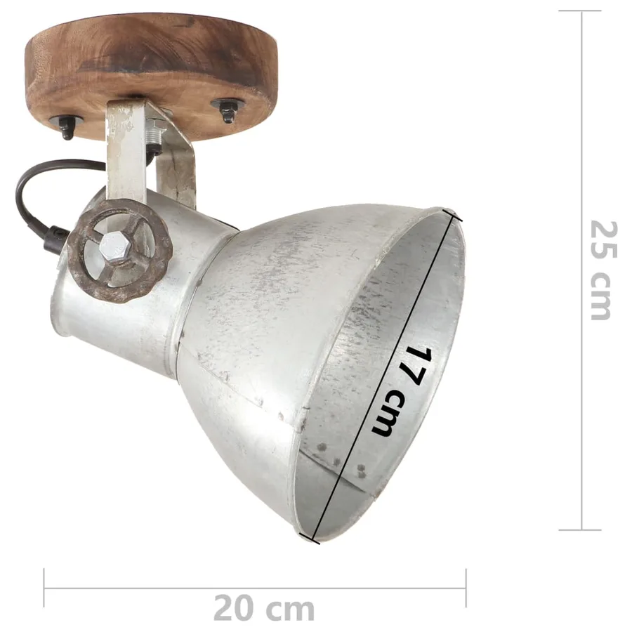 Lampe murale industrielle/plafonnier 2 pcs Argenté 20x25 cm E27 - 9