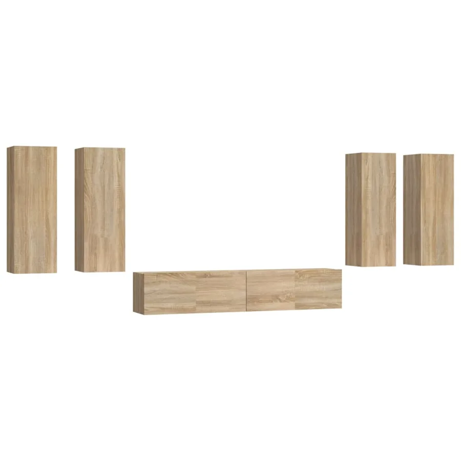 Ensemble de meubles TV 6 pcs Chêne sonoma Bois d'ingénierie - 2