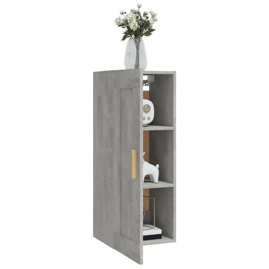 Armoire murale Gris béton 35x34x90 cm Bois d'ingénierie - 4