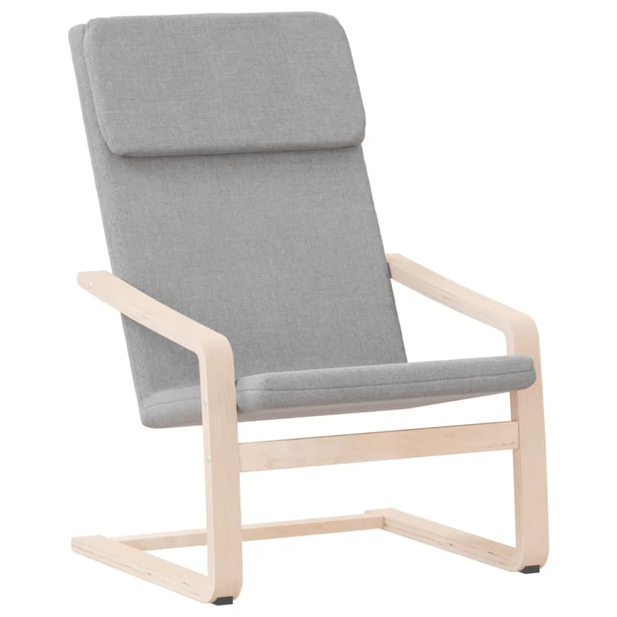 Chaise de relaxation Gris clair Tissu - 2
