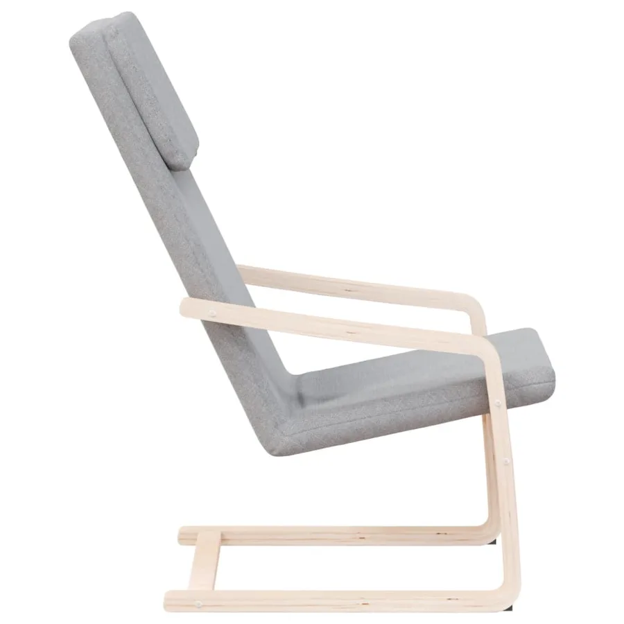 Chaise de relaxation Gris clair Tissu - 5